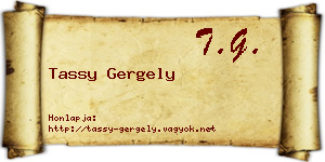 Tassy Gergely névjegykártya